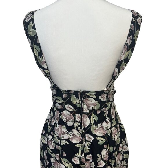 Unique Vintage Floral Wide Leg Jumpsuit Suspender Overalls Boho Pockets Small - Picture 7 of 13